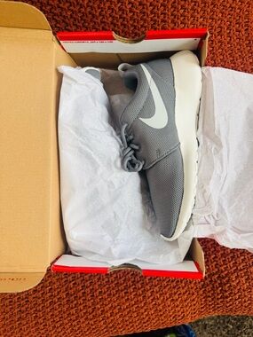 Nike Grey Mesh Sneaker with White Swoosh